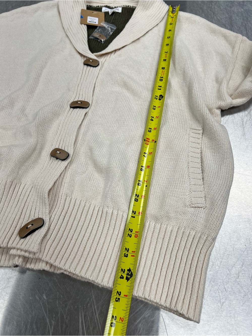 Blu Pepper Cream Shawl Collar Knit Cardigan Deer Cabin & Nature Women’s M - Picture 8 of 13